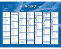 Quo Vadis - Calendrier mural - 2027 - Français - Classic - Bleu - 14 mois de décembre à janvier - 55x40,5 cm