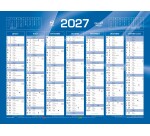 Quo Vadis - Calendrier mural - 2027 - Français - Classic - Bleu - 14 mois de décembre à janvier - 55x40,5 cm