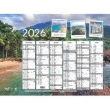Quo Vadis - Calendrier mural - 2026 - Français - Evasion - Multicolore - 12 mois de janv à déc. - 55x40,5 cm - par 10