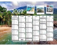 Quo Vadis - Calendrier mural - 2027 - Français - Evasion - Evasion - 12 mois de janvier à décembre - 55x40,5 cm - par 10