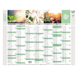 Quo Vadis - Calendrier mural - 2027 - Français - Equology - § - 14 mois de décembre à janvier - 27x21 cm recyclé