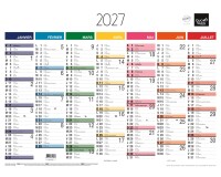 Quo Vadis - Calendrier mural - 2027 - Français - Arc en ciel - Arc-en-ciel - 13 mois de janvier à janvier - 55x40,5 cm