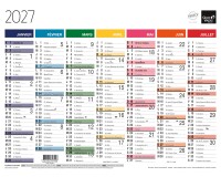 Quo Vadis - Calendrier mural - 2027 - Français - Arc en ciel - Arc-en-ciel - 13 mois de janvier à janvier - 27x21 cm