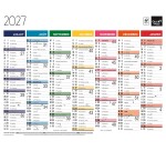 Quo Vadis - Calendrier mural - 2027 - Français - Arc en ciel - Arc-en-ciel - 13 mois de janvier à janvier - 27x21 cm