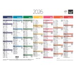 Quo Vadis - Calendrier mural - 2026 - Français - Arc en ciel - Multicolore - 13 mois de janvier à janvier - 55x40,5 cm - par 10