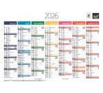 Quo Vadis - Calendrier mural - 2026 - Français - Arc en ciel - Multicolore - 13 mois de janvier à janvier - 55x40,5 cm - par 10