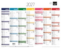 Quo Vadis - Calendrier mural - 2027 - Français - Arc en ciel - Arc-en-ciel - 13 mois de janvier à janvier - 43x33,5 cm