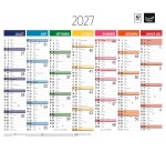 Quo Vadis - Calendrier mural - 2027 - Français - Arc en ciel - Arc-en-ciel - 13 mois de janvier à janvier - 43x33,5 cm