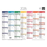 Quo Vadis - Calendrier mural - 2026 - Français - Arc en ciel - Multicolore - 13 mois de janvier à janvier - 43x33,5 cm - par 10