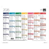 Quo Vadis - Calendrier mural - 2026 - Français - Arc en ciel - Multicolore - 13 mois de janvier à janvier - 27x21 cm - par 10