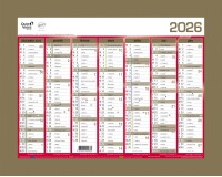 Quo Vadis - Calendrier mural - 2026 - Français - Classic - 14 mois de déc. à janv - 27x21 cm - par 10