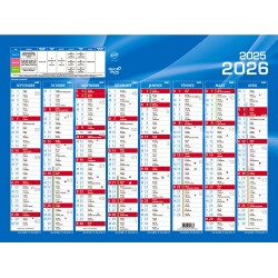 Quo Vadis - Calendrier mural - 2025-2026 - Français - Classic - Bleu - 16 mois de septembre à décembre - 55x40,5 cm - par 10