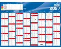 Quo Vadis - Calendrier mural - 2026-2027 - Français - Classic - Bleu - 16 mois de septembre à décembre - 55x40,5 cm - par 10