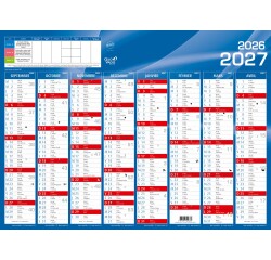 Quo Vadis - Calendrier mural - 2026-2027 - Français - Classic - Bleu - 16 mois de septembre à décembre - 55x40,5 cm - par 10