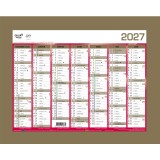 Quo Vadis - Calendrier mural - 2027 - Français - Classic - Jaune - 14 mois de décembre à janvier - 27x21 cm