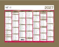 Quo Vadis - Calendrier mural - 2027 - Français - Classic - Jaune - 14 mois de décembre à janvier - 27x21 cm