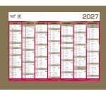 Quo Vadis - Calendrier mural - 2027 - Français - Classic - Jaune - 14 mois de décembre à janvier - 27x21 cm