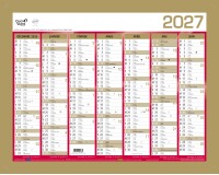 Quo Vadis - Calendrier mural - 2027 - Français - Classic - Jaune - 14 mois de décembre à janvier - 43x33,5 cm