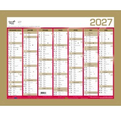 Quo Vadis - Calendrier mural - 2027 - Français - Classic - Jaune - 14 mois de décembre à janvier - 43x33,5 cm