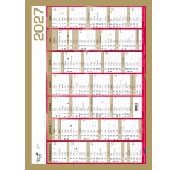 Quo Vadis - Calendrier mural - 2027 - Français - Classic - Jaune - 14 mois de décembre à janvier - 55x40,5 cm
