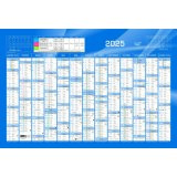 Calendrier Annuel horizontal Quo Vadis - Français - Classic - 13 mois de Janv/Janv - 65x43 cm par 10 - Bleu