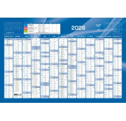 Quo Vadis - Calendrier mural - 2026 - Français - Classic - Bleu - 13 mois de janvier à janvier - 65x43 cm - par 10