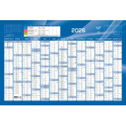 Quo Vadis - Calendrier mural - 2026 - Français - Classic - Bleu - 13 mois de janvier à janvier - 65x43 cm - par 10