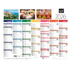 Quo Vadis - Calendrier mural - 2026 - Français - Tradition - Multicolore - 13 mois de janvier à janvier - 43x33,5 cm - par 10