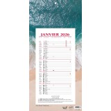 Quo Vadis - Bloc mensuel - 2026 - Français - Fantaisie - Multicolore - 12 mois de janv à déc. - 16x33,5 cm - par 10