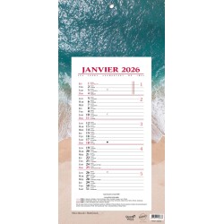 Quo Vadis - Bloc mensuel - 2026 - Français - Fantaisie - Multicolore - 12 mois de janv à déc. - 16x33,5 cm - par 10
