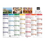 Quo Vadis - Calendrier mural - 2026 - Français - Tradition - Multicolore - 13 mois de janvier à janvier - 27x21 cm - par 10