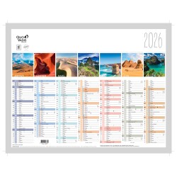 Quo Vadis - Calendrier mural - 2026 - Français - La terre - Multicolore - 13 mois de janvier à janvier - 27x21 cm - par 10