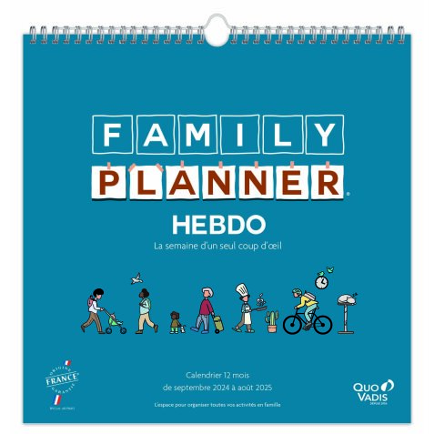 Calendrier Quo Vadis - Spiralé - Français - Family Planner - 12 mois de Sept/Août - 30x30 cm  par 5