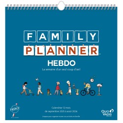 Quo Vadis - Calendrier familial à feuillets - Spiralé - 2025-2026 - Français - Family Planner - 12 mois de septembre à août - 30x30 cm - par 5