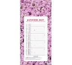 Quo Vadis - Bloc mensuel - 2027 - Français - Fantaisie - Fleurs - 12 mois de janvier à décembre - 16x33,5 cm