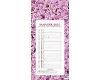 Quo Vadis - Bloc mensuel - 2027 - Français - Fantaisie - Fleurs - 12 mois de janvier à décembre - 16x33,5 cm