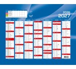 Quo Vadis - Calendrier mural - 2026-2027 - Français - Classic - Bleu - 14 mois de août à septembre - 27x21 cm - par 10