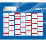 Quo Vadis - Calendrier mural - 2026-2027 - Français - Classic - Bleu - 14 mois de août à septembre - 27x21 cm - par 10