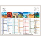 Quo Vadis - Calendrier mural - 2026 - Français - La terre - Multicolore - 13 mois de janvier à janvier - 55x40,5 cm - par 10