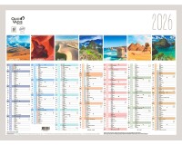 Quo Vadis - Calendrier mural - 2026 - Français - La terre - Multicolore - 13 mois de janvier à janvier - 55x40,5 cm - par 10