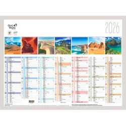 Quo Vadis - Calendrier mural - 2026 - Français - La terre - Multicolore - 13 mois de janvier à janvier - 55x40,5 cm - par 10