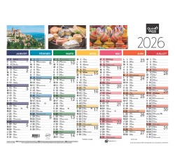 Quo Vadis - Calendrier mural - 2026 - Français - Tradition - Multicolore - 13 mois de janvier à janvier - 55x40,5 cm - par 10