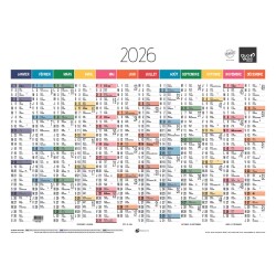 Quo Vadis - Calendrier mural - 2026 - Français - Arc en ciel - Multicolore - 12 mois de janv à déc. - 55x40,5 cm - par 10