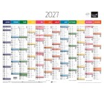 Quo Vadis - Calendrier mural - 2027 - Français - Arc en ciel - Arc-en-ciel - 12 mois de janvier à décembre - 55x40,5 cm - par 10