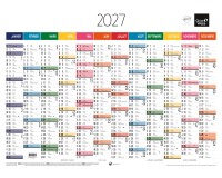 Quo Vadis - Calendrier mural - 2027 - Français - Arc en ciel - Arc-en-ciel - 12 mois de janvier à décembre - 55x40,5 cm - par 10
