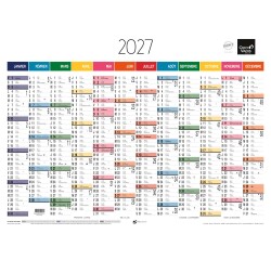 Quo Vadis - Calendrier mural - 2027 - Français - Arc en ciel - Arc-en-ciel - 12 mois de janvier à décembre - 55x40,5 cm - par 10