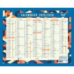 Quo Vadis - Calendrier mural - 2025-2026 - Français - Classic - Multicolore - 14 mois de août à septembre - 43x33,5 cm - par 10