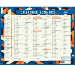 Quo Vadis - Calendrier mural - 2026-2027 - Français - Classic - Eventail - 14 mois de août à septembre - 43x33,5 cm