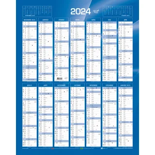 1 Calendrier de Banque Bleu - Année 2020-55x40,5 cm carton rigide