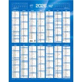 Quo Vadis - Calendrier mural - 2026 - Français - Classic - Bleu - 14 mois de décembre à janvier - 43x55 cm - par 10